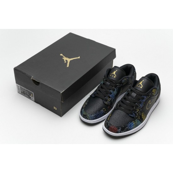 Air Jordan 1 Low "Multicolor Snakeskin" BHM Black Yellow CW5580-001