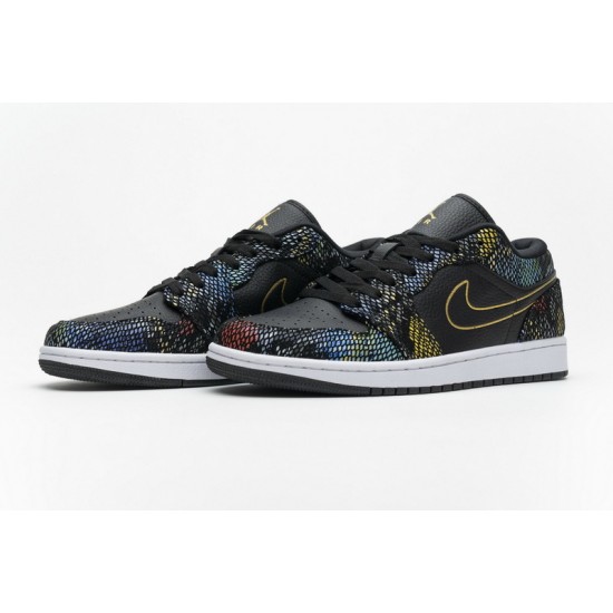 Air Jordan 1 Low "Multicolor Snakeskin" BHM Black Yellow CW5580-001