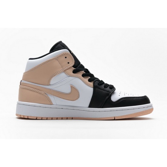 Air Jordan 1 Mid "Crimson Tint" White Black Pink 554725-133