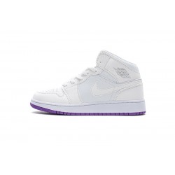 Air Jordan 1 Mid SE "White Fuchsia Blast" White Purple 555112-100