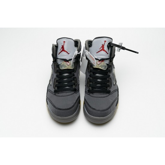 Off-White x Air Jordan 5 "Muslin" Black Grey CT8480-001