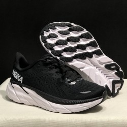 Hoka One One Clifton 8 Black White Women Men Running Shoes