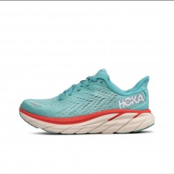 Hoka One One Clifton 8 Ltblue Orange White Women Men Running Shoes