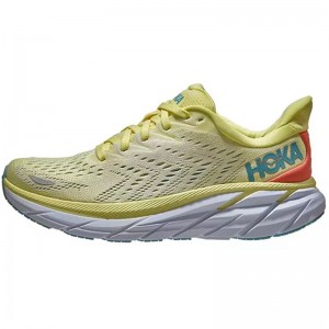 Hoka One One Clifton 8 Ltyellow White Women Men Running Shoes