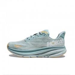 Hoka One One Clifton 9 Ltblue Yellow Women Men Running Shoes