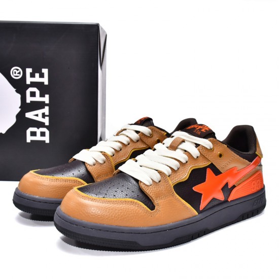 Bape Sk8 Sta Low Black Brown Red W/M Sports Shoes
