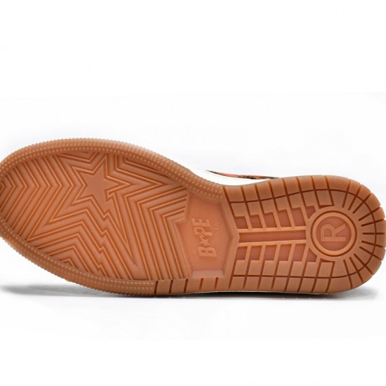 Bape Sk8 Sta Low Black Orange Brown W/M Sports Shoes