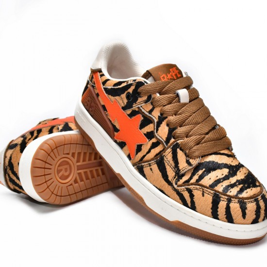 Bape Sk8 Sta Low Black Orange Brown W/M Sports Shoes