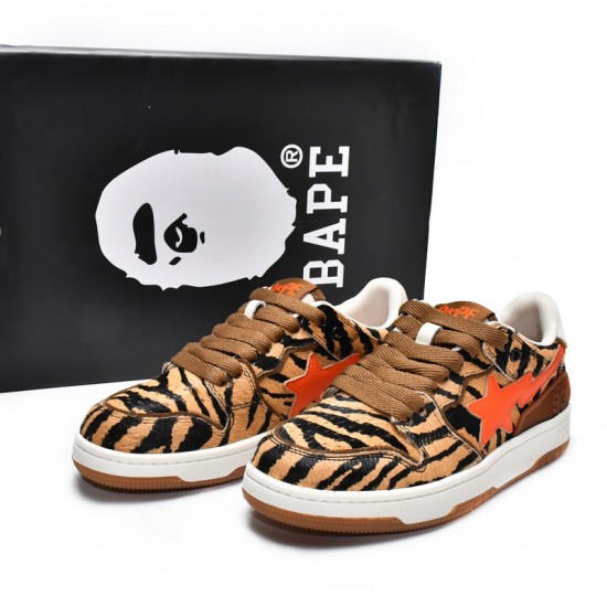 Bape Sk8 Sta Low Black Orange Brown W/M Sports Shoes