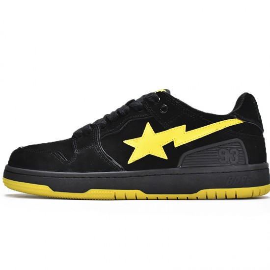 Bape Sk8 Sta Low Black Yellow W/M Sports Shoes