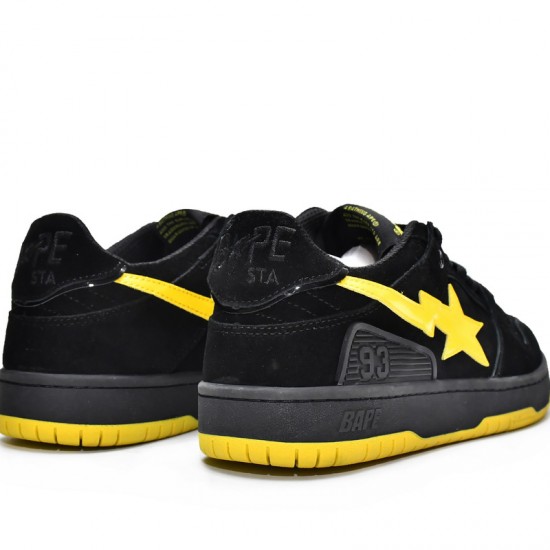 Bape Sk8 Sta Low Black Yellow W/M Sports Shoes