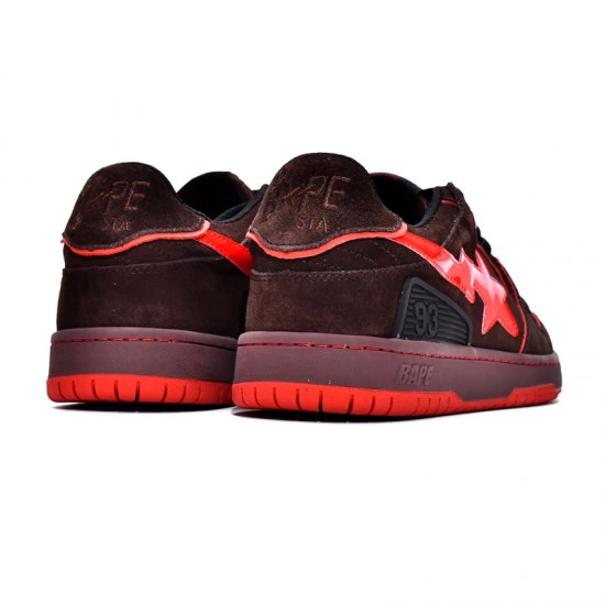 Bape Sk8 Sta Low Brown And Red W/M Sports Shoes