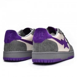 Bape Sk8 Sta Low Grey Purple Beige W/M Sports Shoes