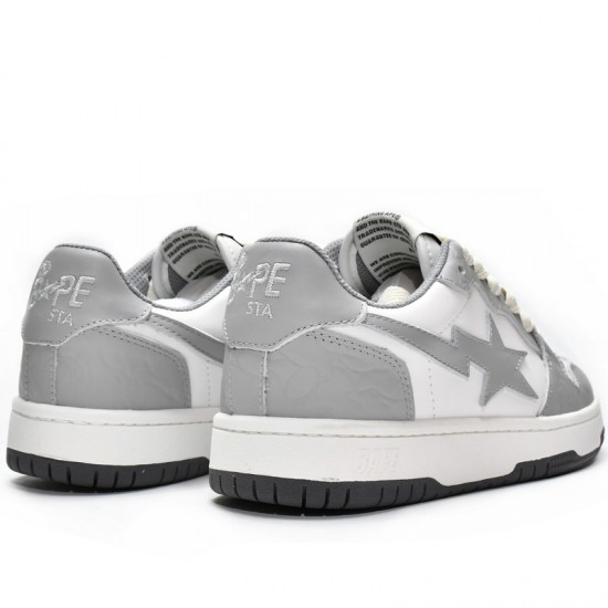 Bape Sk8 Sta Low Grey White W/M Sports Shoes