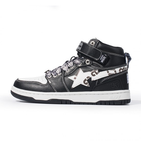 Bape Sta Sk8 High Black White W/M Sports Shoes