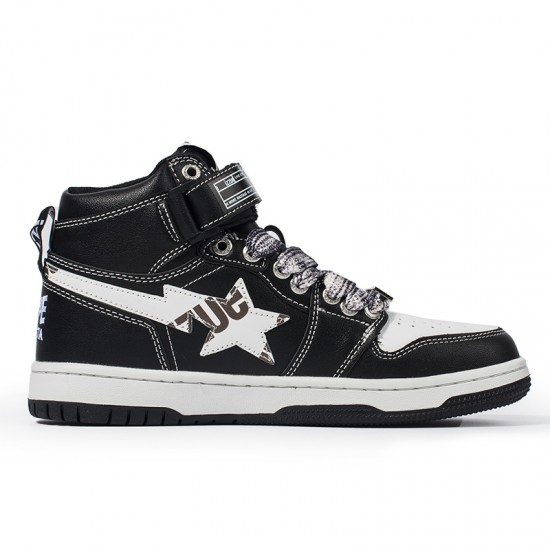 Bape Sta Sk8 High Black White W/M Sports Shoes