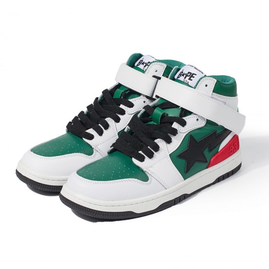 Bape Sta Sk8 High Green Red Black White W/M Sports Shoes