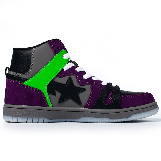 Bape Sta Sk8 High Purple Green Black Grey W/M Sports Shoes