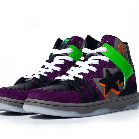 Bape Sta Sk8 High Purple Green Black Grey W/M Sports Shoes