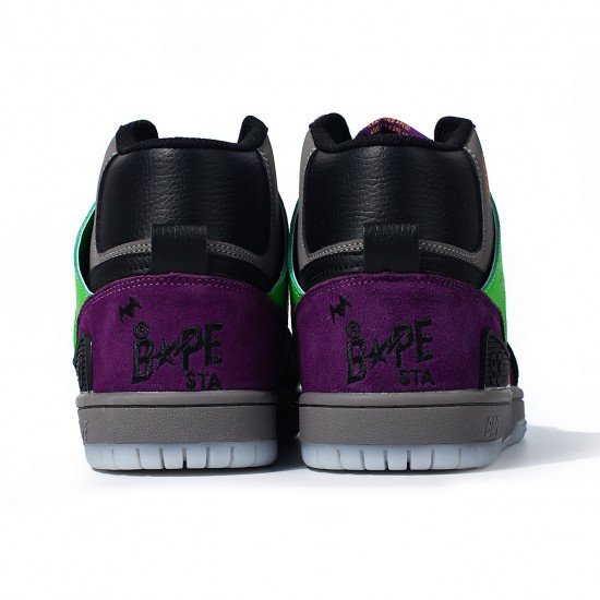 Bape Sta Sk8 High Purple Green Black Grey W/M Sports Shoes