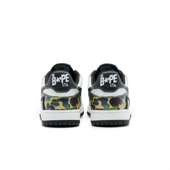 Bape Sta Sk8 Low Army Green White Black W/M Sports Shoes