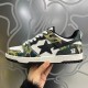 Bape Sta Sk8 Low Army Green White Black W/M Sports Shoes