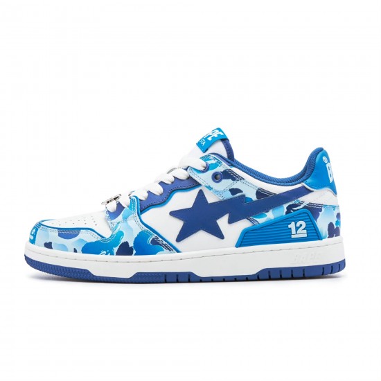 Bape Sta Sk8 Low Blue White Deep Blue W/M Sports Shoes