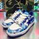 Bape Sta Sk8 Low Blue White Deep Blue W/M Sports Shoes