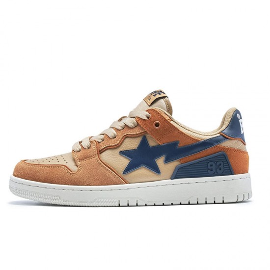 Bape Sta Sk8 Low Brown Blue W/M Sports Shoes