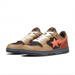 Bape Sta Sk8 Low Brown Orange Black W/M Sports Shoes