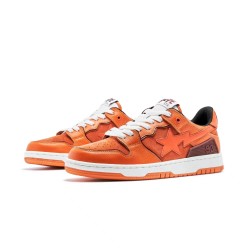 Bape Sta Sk8 Low Brown Orange White W/M Sports Shoes