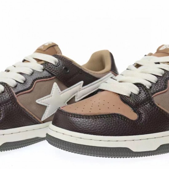 Bape Sta Sk8 Low Brown White W/M Sports Shoes