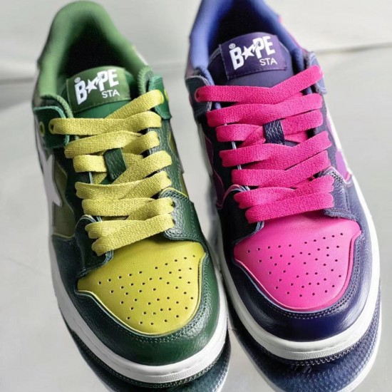 Bape Sta Sk8 Low Green Army Green White W/M Sports Shoes