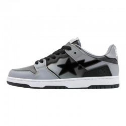 Bape Sta Sk8 Low Grey Silver Black W/M Sports Shoes
