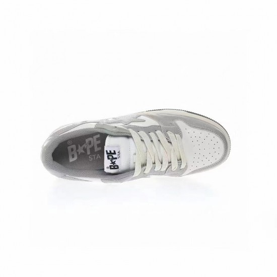 Bape Sta Sk8 Low Grey White W/M Sports Shoes