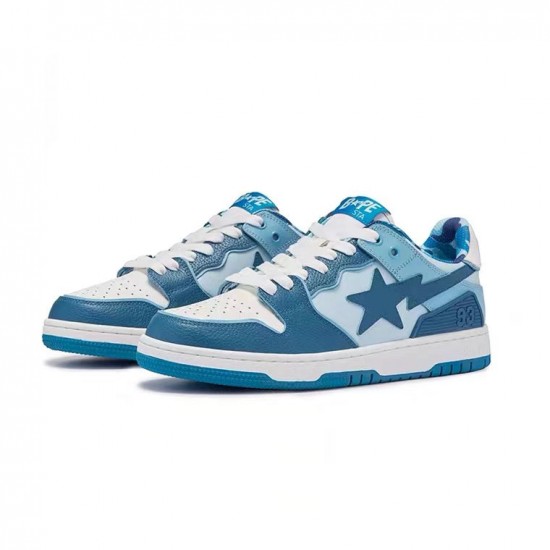 Bape Sta Sk8 Low Ltblue White W/M Sports Shoes