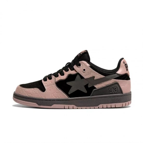 Bape Sta Sk8 Low Ltpink Black Grey W/M Sports Shoes