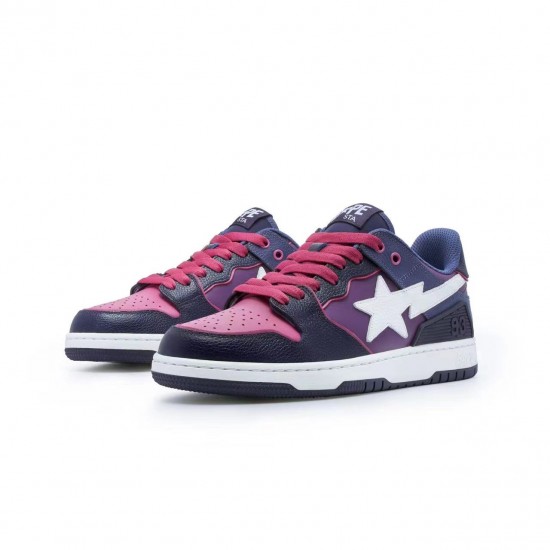 Bape Sta Sk8 Low Peach Purple White Deep Blue W/M Sports Shoes