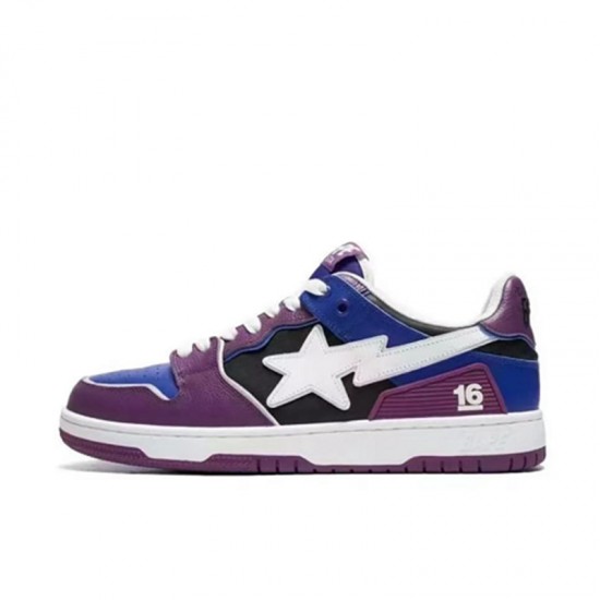 Bape Sta Sk8 Low Purple Blue White W/M Sports Shoes