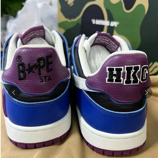 Bape Sta Sk8 Low Purple Blue White W/M Sports Shoes