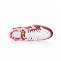Bape Sta Sk8 Low Red White W/M Sports Shoes