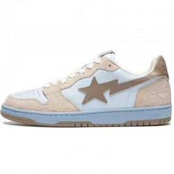 Bape Sta Sk8 Low White Brown Khaki W/M Sports Shoes