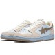 Bape Sta Sk8 Low White Brown Khaki W/M Sports Shoes