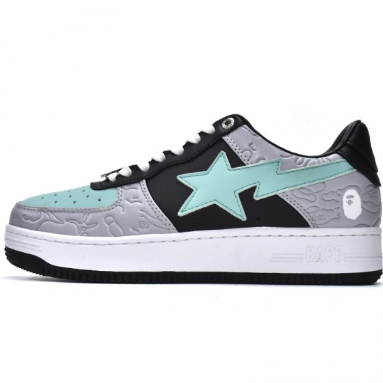 Bathing Ape Bape Sta Low Grey Black W/M Sports Shoes