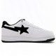 Bathing Ape Bape Sta Low White And Black Tick W/M Sports Shoes