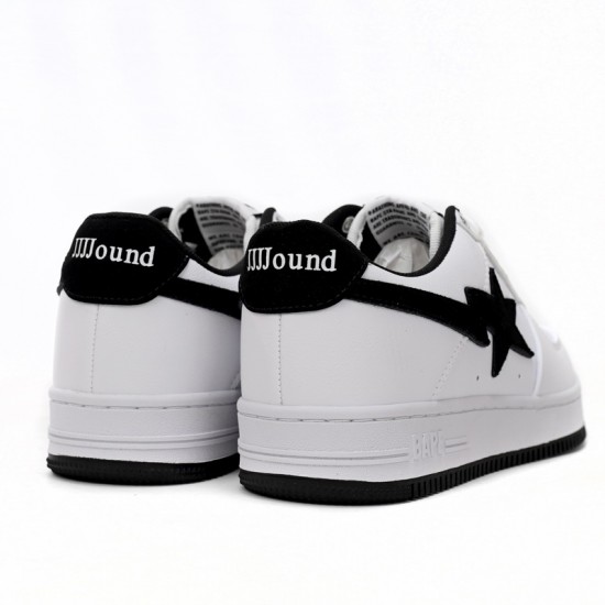 Bathing Ape Bape Sta Low White And Black Tick W/M Sports Shoes