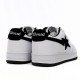 Bathing Ape Bape Sta Low White And Black Tick W/M Sports Shoes