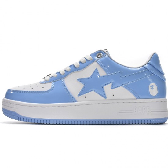 Bathing Ape Bape Sta Low White Blue W/M Sports Shoes