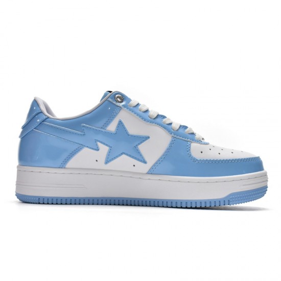 Bathing Ape Bape Sta Low White Blue W/M Sports Shoes