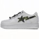 Bathing Ape Bape Sta Low White Green Camouflage W/M Sports Shoes